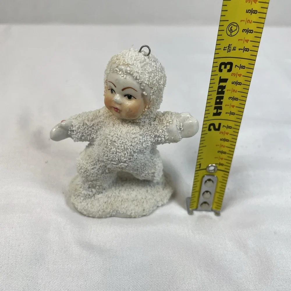 Vtg. Porcelain Snow Baby Figurines Set of 4 Christmas Ornaments Textured White